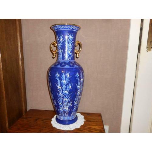 vaas in porselein blauwe Limited Edition H 62 cm