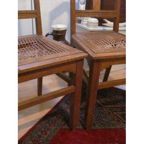 2 art deco eiken stoelen