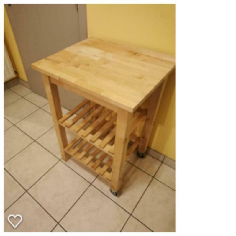 Berken roltafel keuken