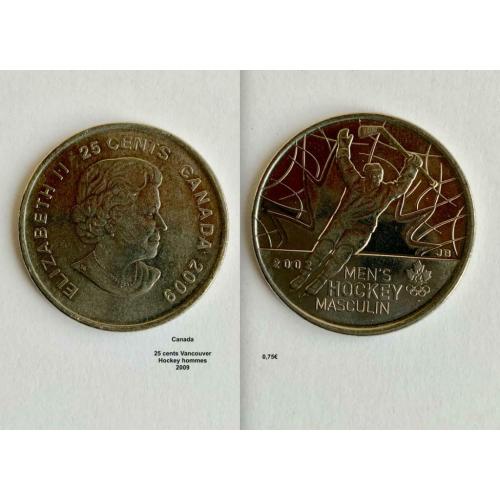 Canada 25 cents 2009 hockey