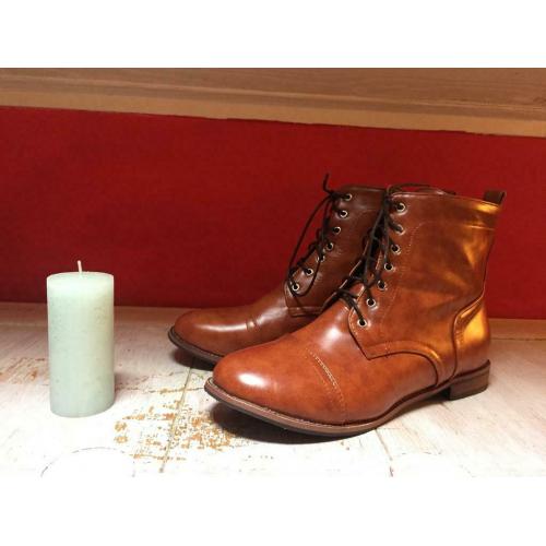 Leren enkellaarzen met orthopedische zool maat 45 NIEUW