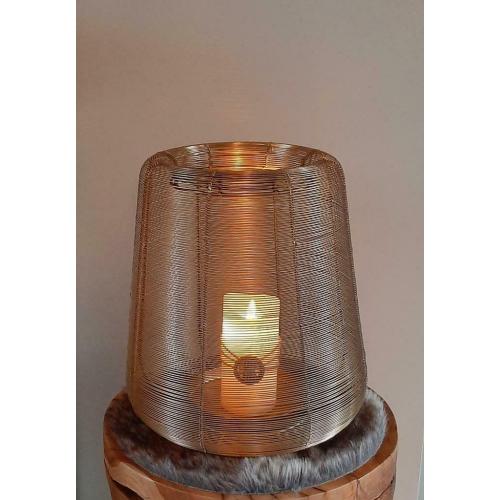 Mooie grote kaarsenhouder met kaars op batterijen inbegrepen