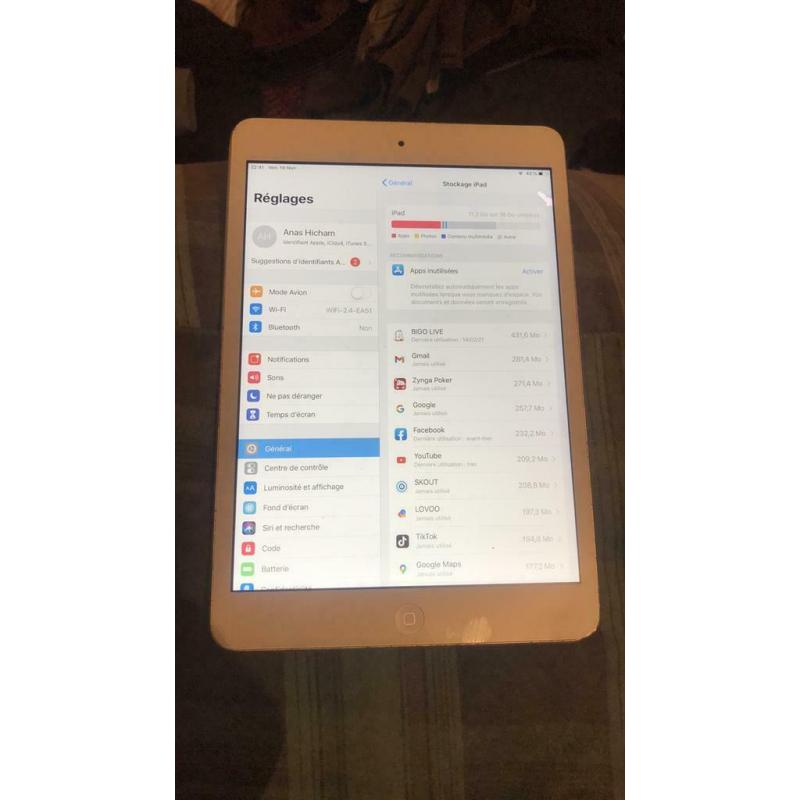 iPad mini en parfait état de fonction impeccable