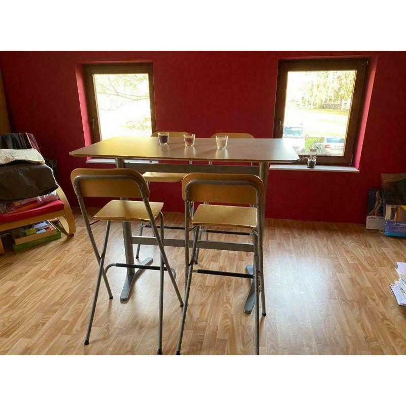 Table haute + 4 chaises Ikea